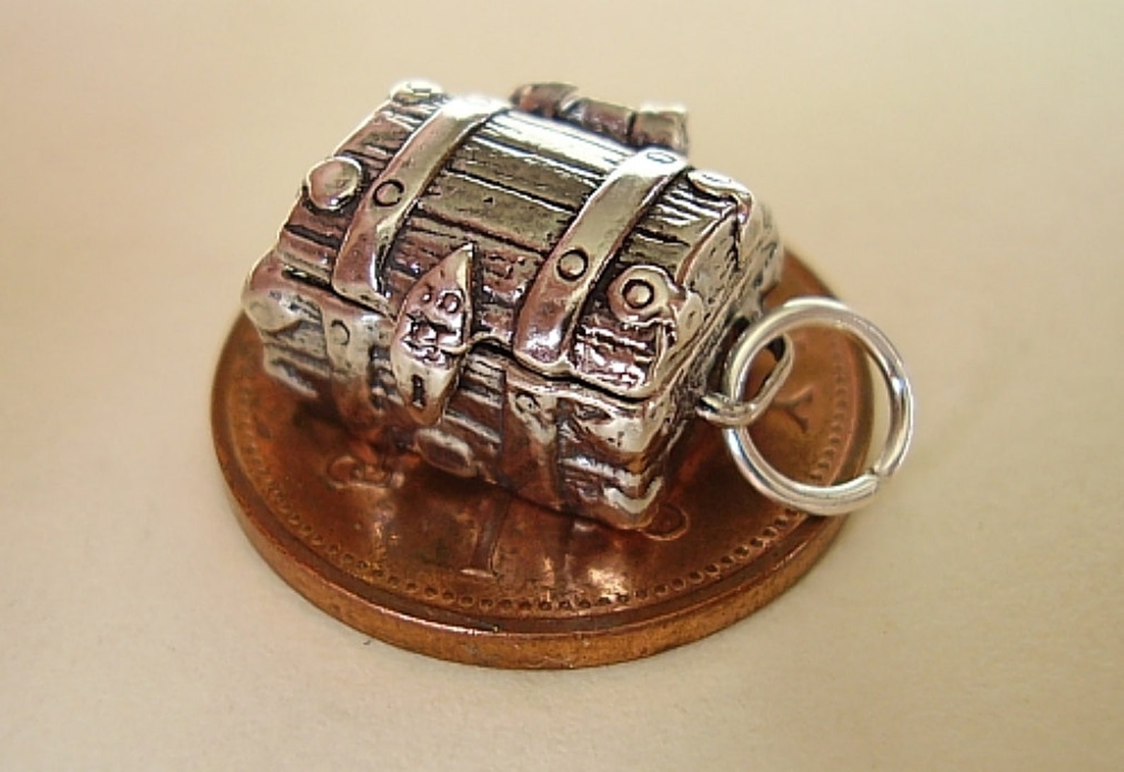 Opening Treasure Chest Jewelled Treasure Sterling Silver Charm Etsy