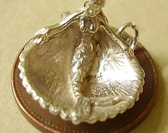 Sterling Silver Mermaid In Shell Charm