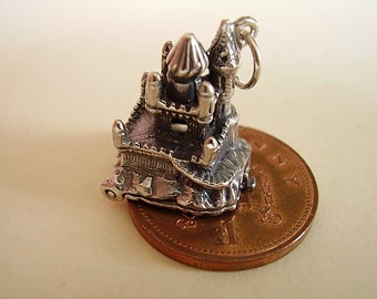 Lovingly Detailed Opening Sterling Silver Sleeping Beauty Fairytale Castle Charm charms