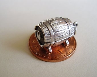 Sterling Silver Opening Beer Barrel - Drunken Man Charm