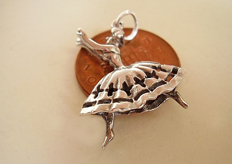 Sterling Silver Moving Ballerina Charm image 1