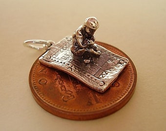 Magic Flying Carpet Sterling Silver Charm