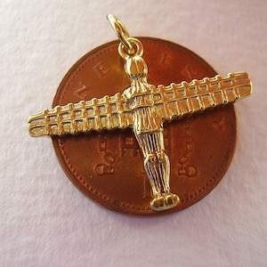 9ct Gold Angel Of The North Charm Fully Hallmarked