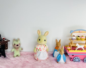 002 # Sylvanian Families Mom Outfit – Handmade Adult Size Doll Clothes, Calico Critters Dress Set
