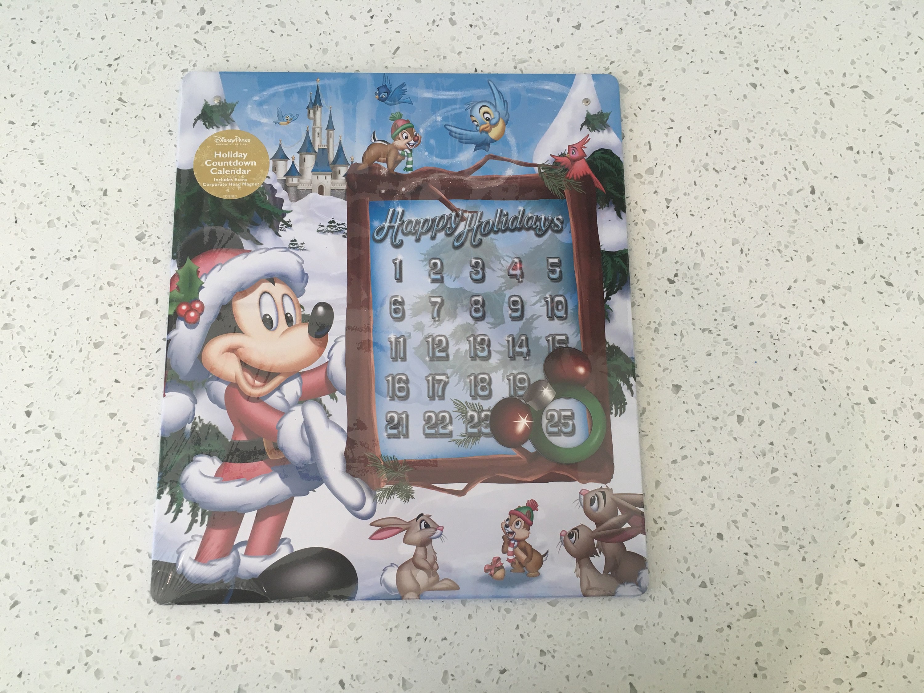 Disney Christmas Advent Countdown Magnetic Calendar With Mickey, Chip, Dale  & Thumper - Etsy