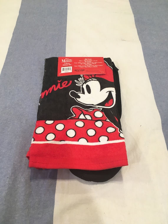  Disney Parks Minnie Mouse Kitchen Dish Towel Set of 2 NEW: Home  & Kitchen