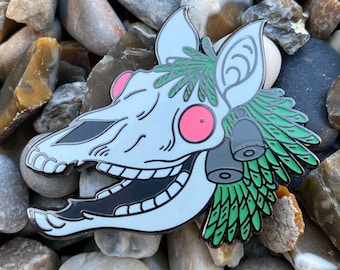 Luminous Spooky Mari Lwyd Pin Badges - Limited Edition