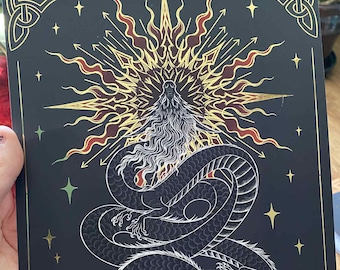 Solar Art Print Gold Foil - A4 Medium
