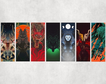Fantasy Bookmarks - Gold Foil - Bookworm Gifts - Art