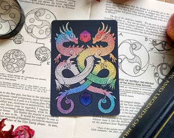 Lucky Stars Dragons Art Postcards