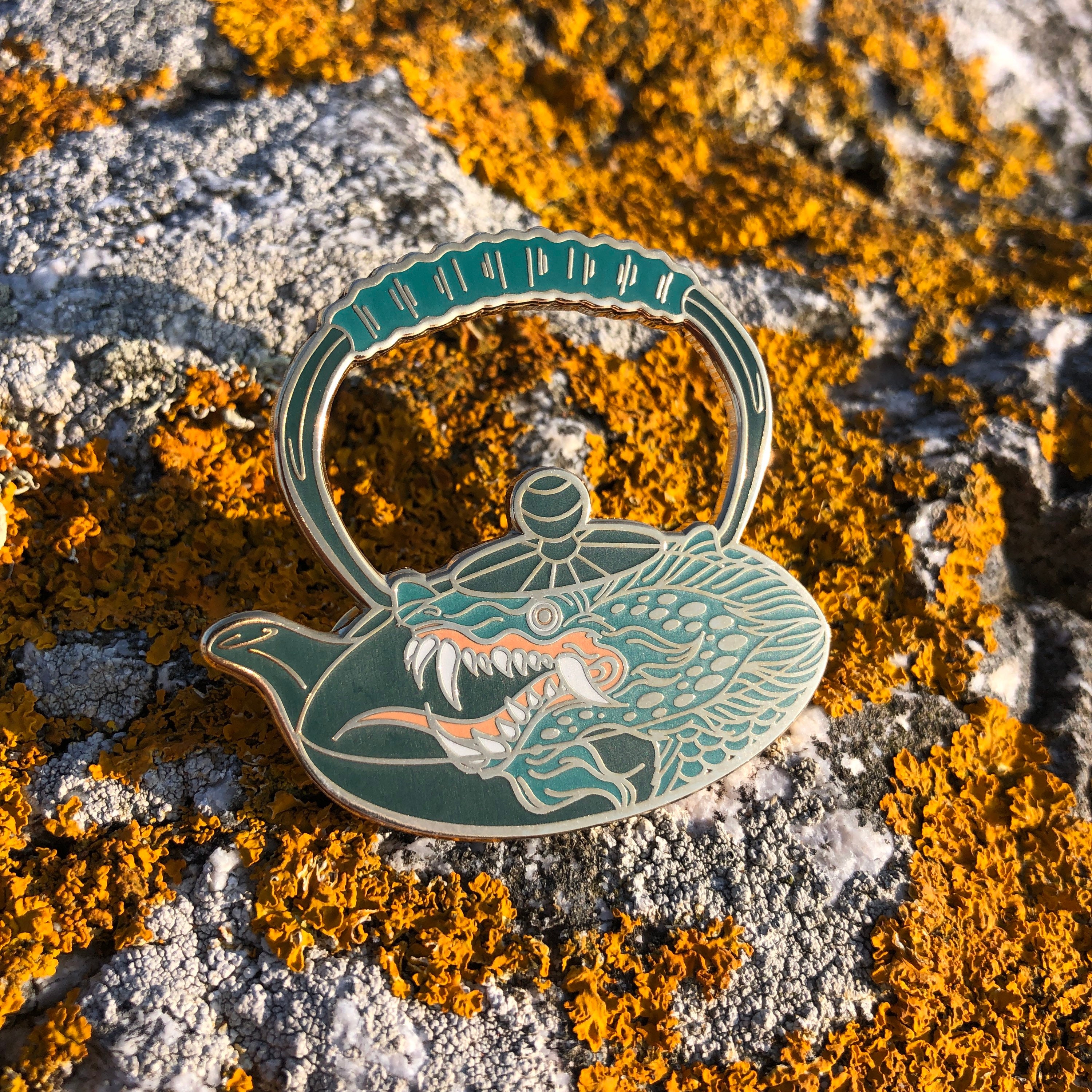 Jade Dragon Tea Pot Pin Badges - Limited Edition Pin