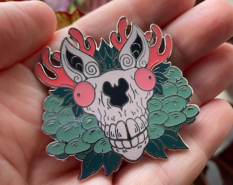 Luminous Mushroom Mari Lwyd Pin Badges - Limited Edition