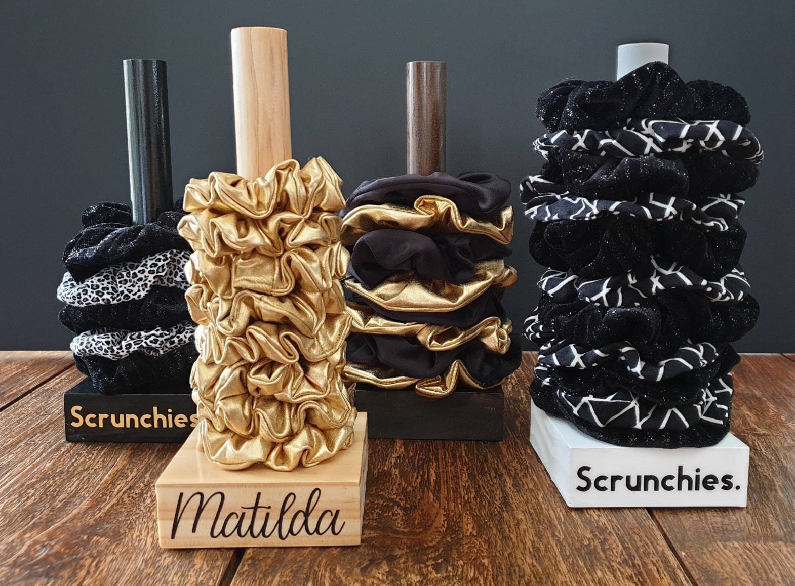 Stained Wood Scrunchie Holder Hair Tie Holder-scrunchie Organizer