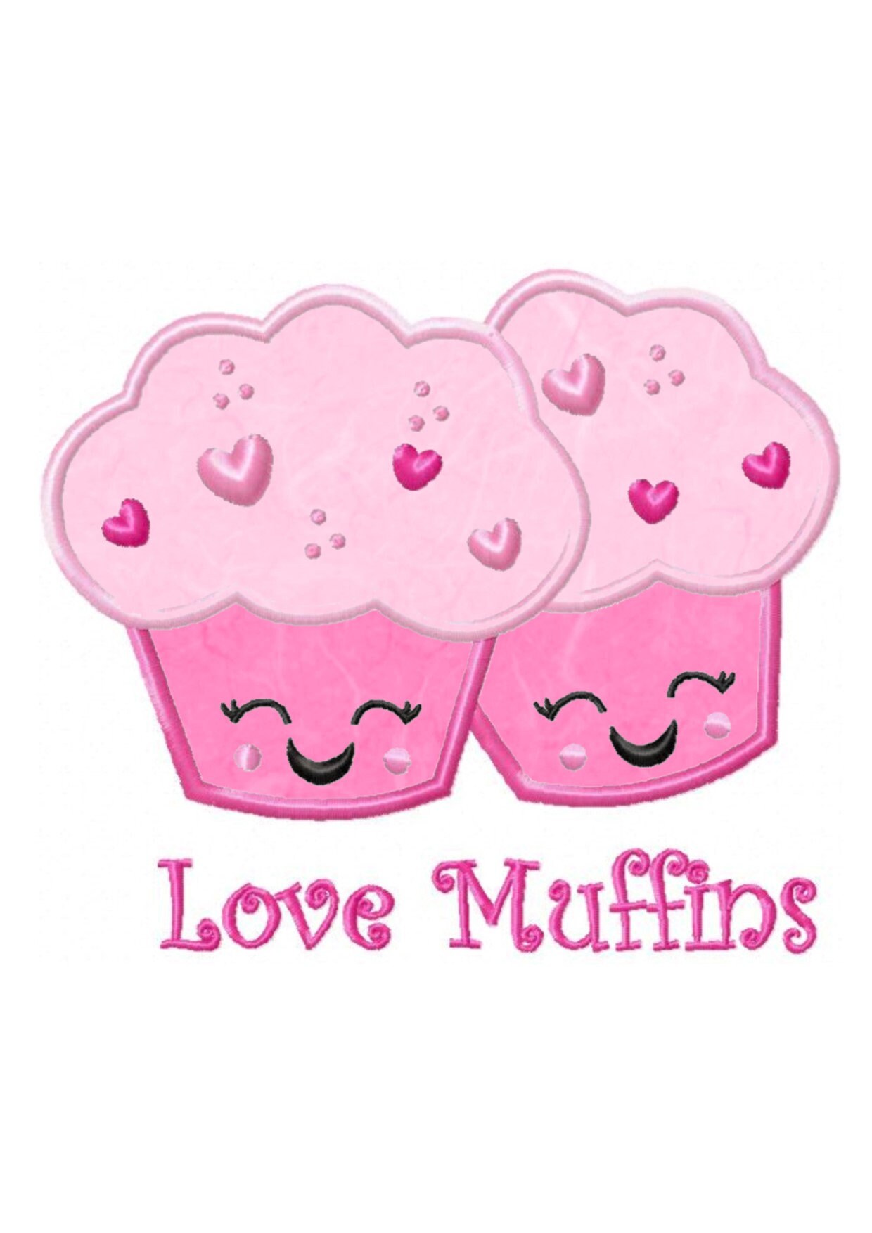 Love Muffins...Applique Machine Embroidery...Instant Etsy