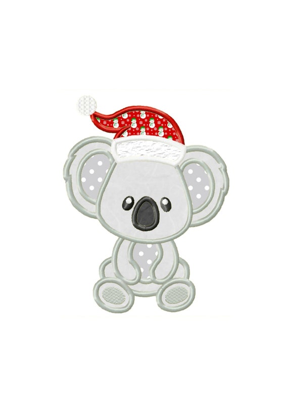 Immagini Koala Natale.Natale Koala Download Istantaneo Applique Machine Ricamo Etsy