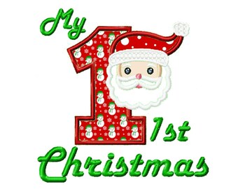 1st Christmas...Instant Download... Applique Machine Embroidery DESIGN NO. 732