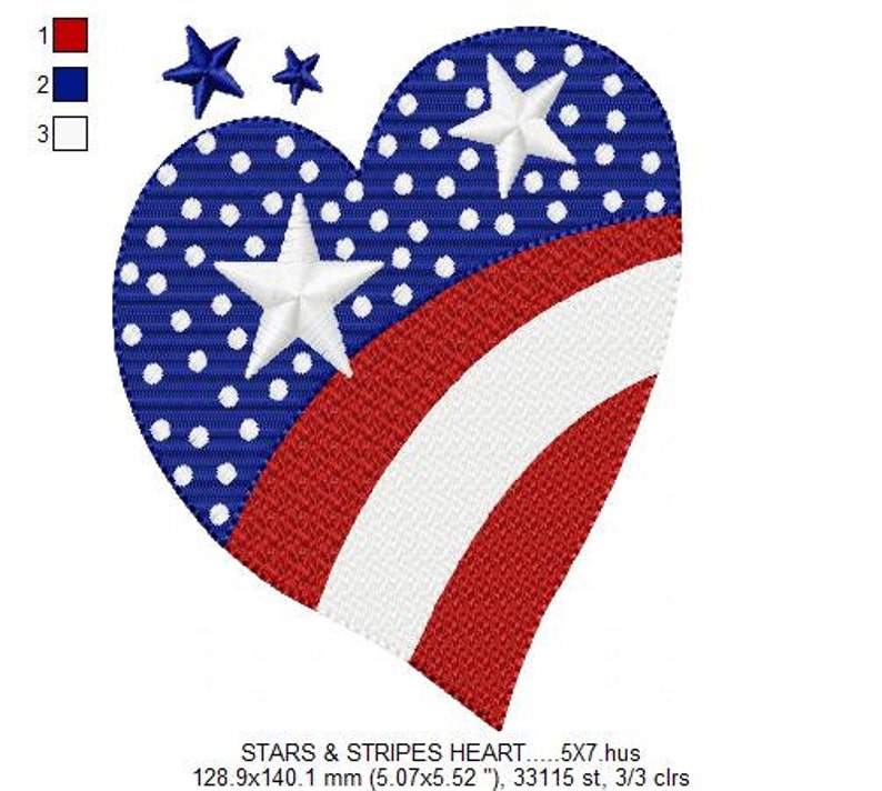 Independence day stars  stripes heart fill machine embroidery  etsy Independence day stars  stripes heart fill machine embroidery  etsy