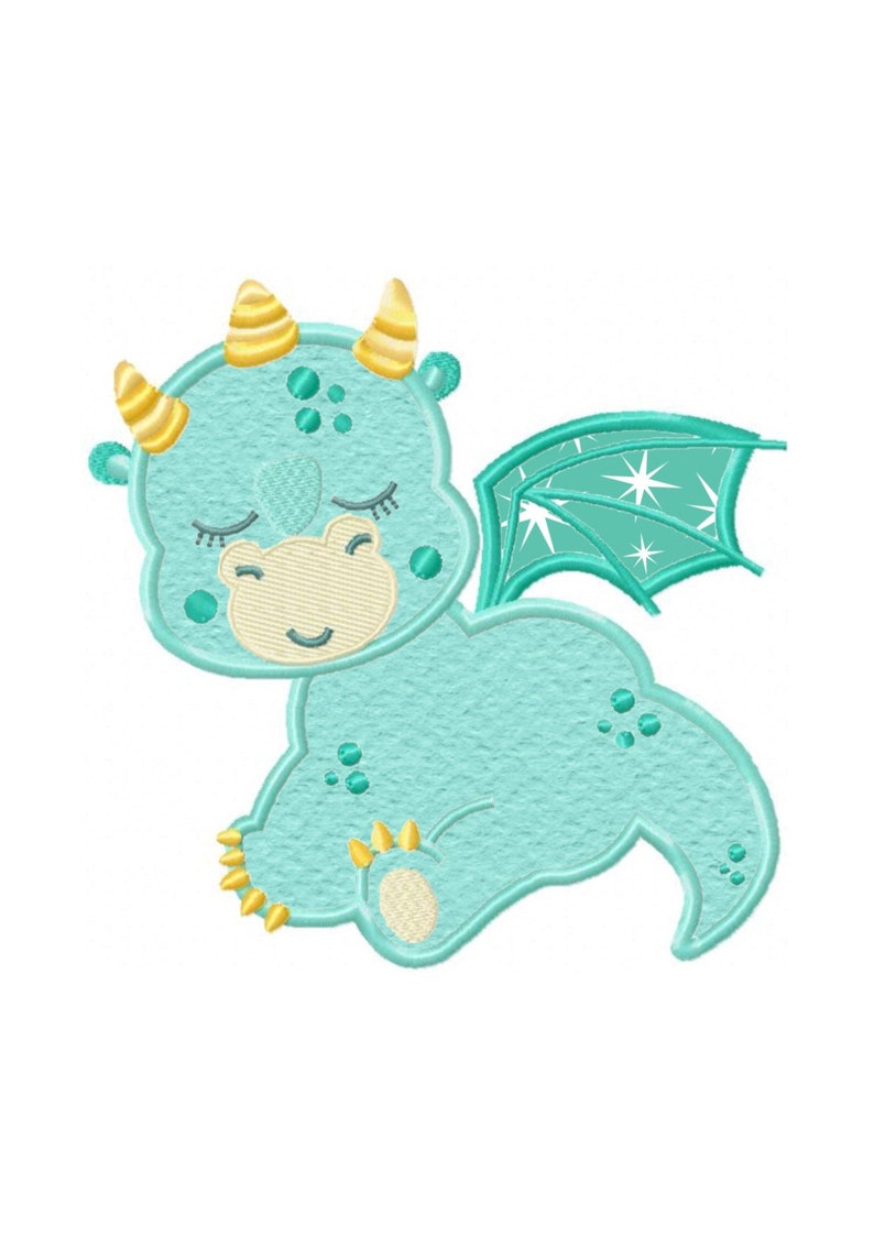 Baby Dragon...applique Machine Embroidery Design...instant Etsy Australia