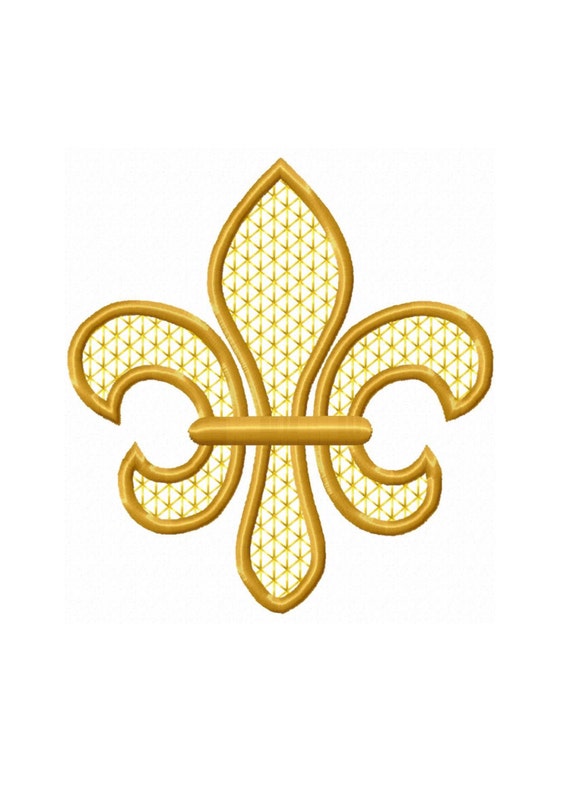 Fleur De Lis Bronze Beaded Applique Motif 3.5/" JB95