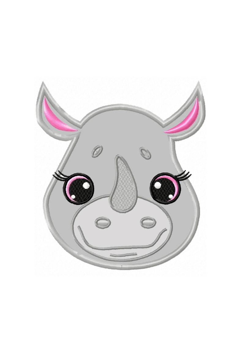 Girl Rhino Applique Machine Embroidery DESIGN NO. 245 Etsy