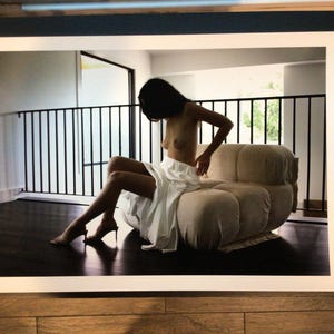 Fine Art Figure Study Print | Anonymous Portrait | White Fabric Wall Art image 3