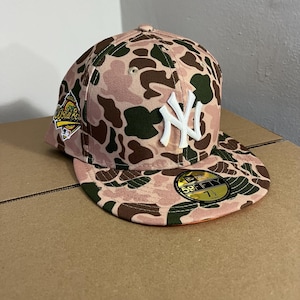 Duck Camo New York Yankees fitted hat cap size 7 1/2 NY World Series new era