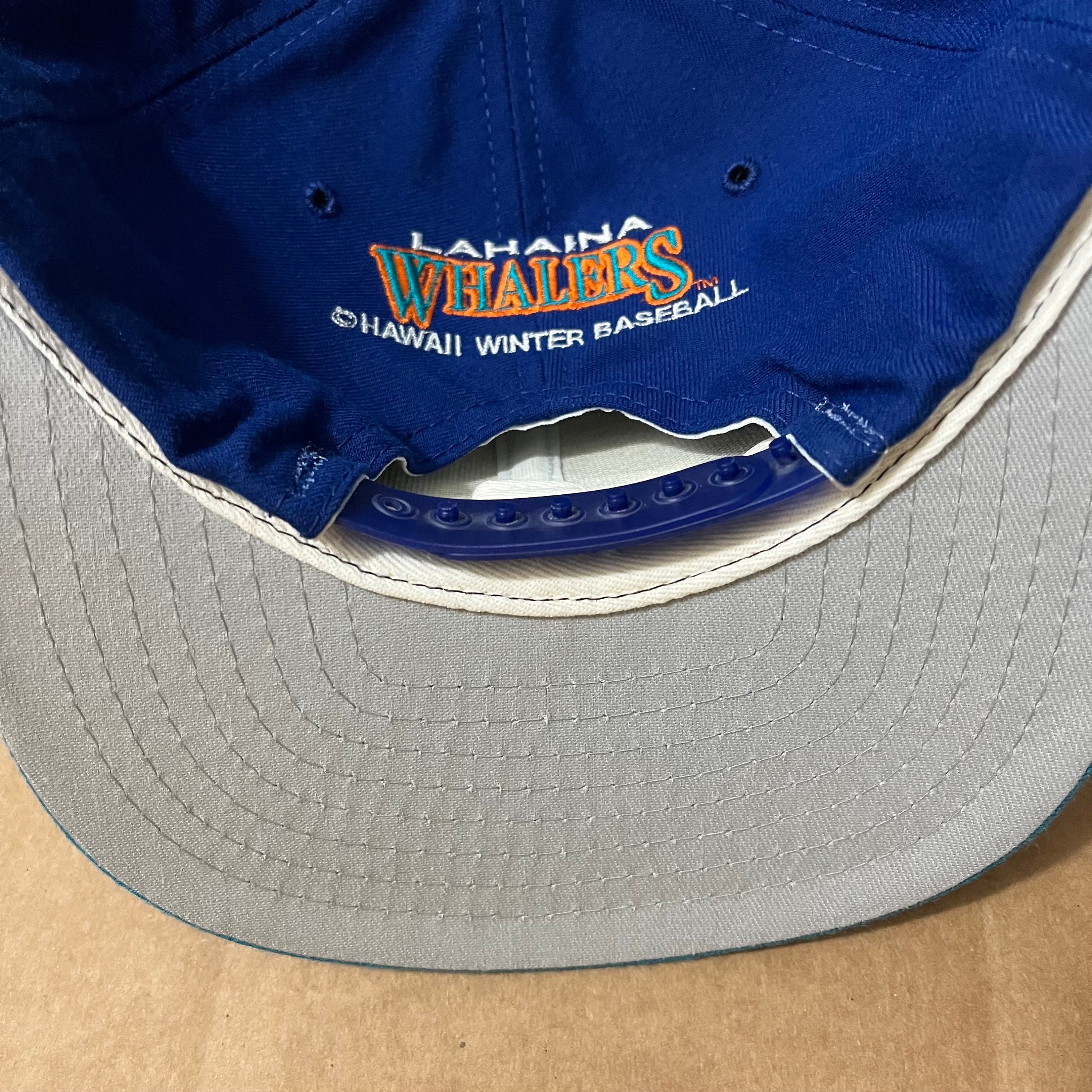 Vintage Lahaina Whalers Snapback Hat Cap 90s Jersey Logo Milb 