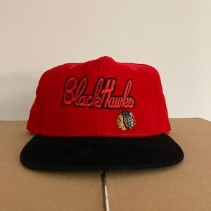 vintage Chicago Blackhawks Snapback corduroy hat 90s nhl