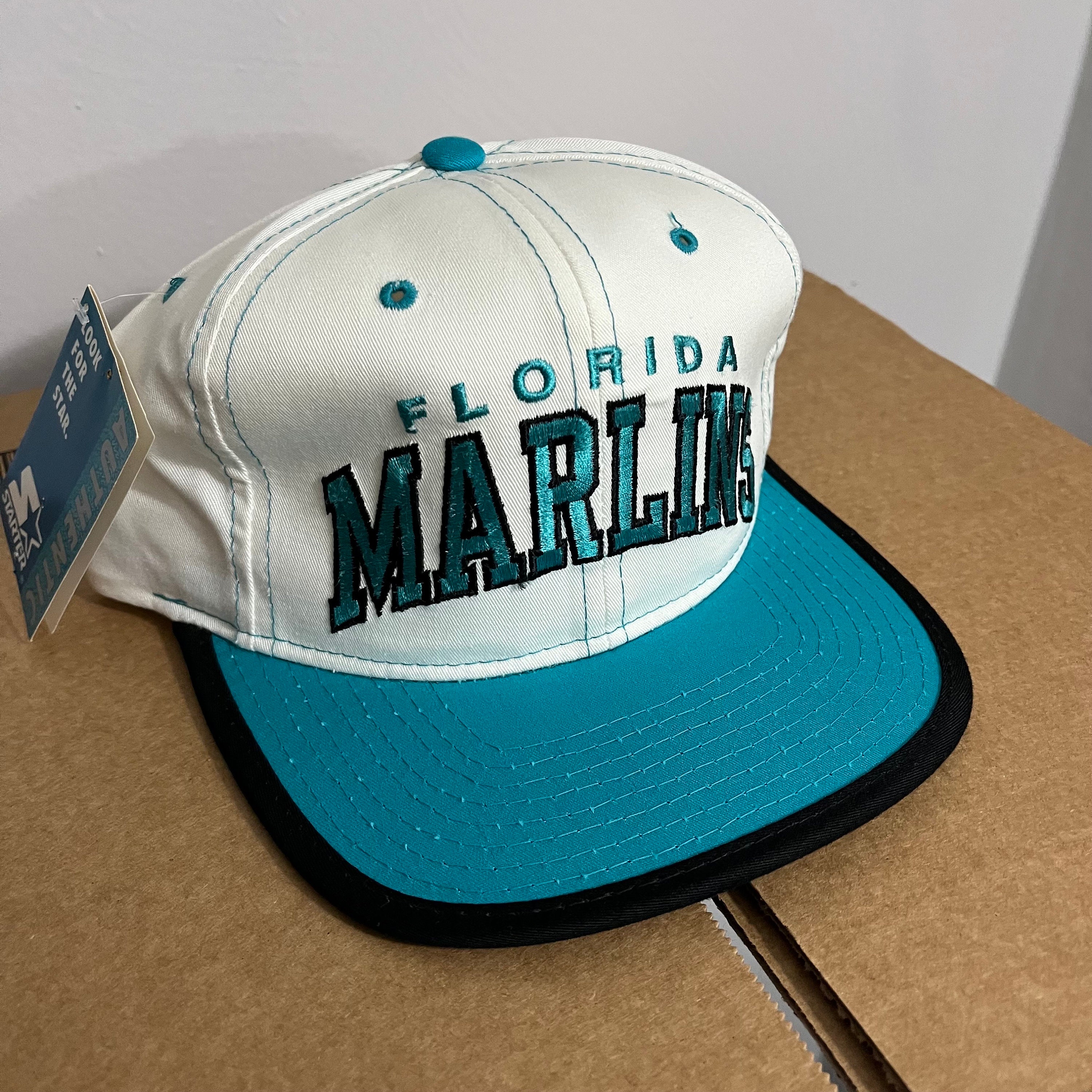 Chapeau vintage Florida Marlins SnapBack réglable des années 90 des