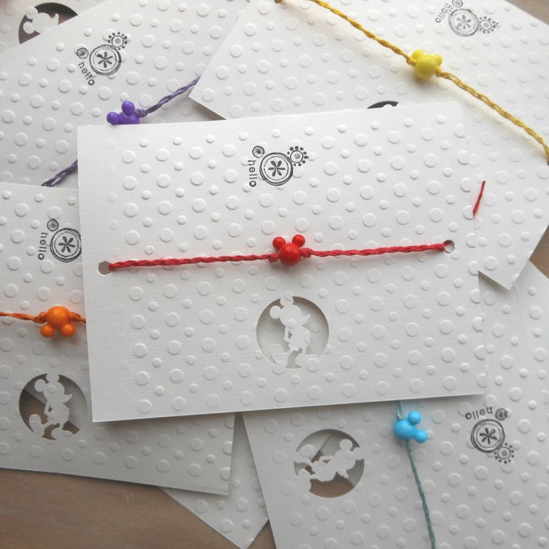 birthday Party favor ankle or anklet Mickey Mouse ears wish bracelet friendship vacation Package of 8 Cruise Fish extender gift