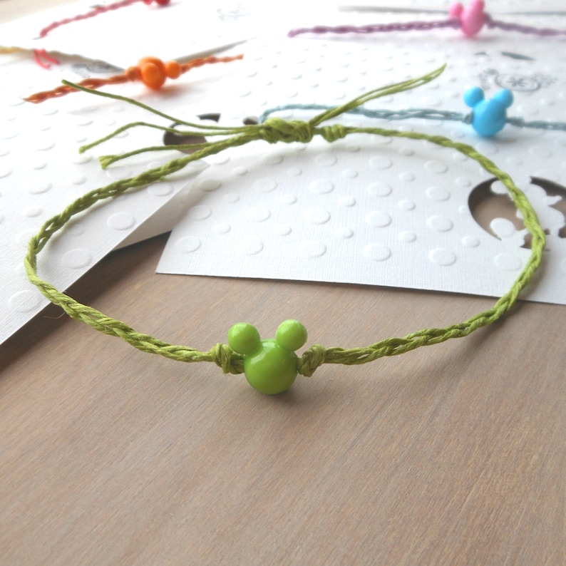 birthday Party favor ankle or anklet Mickey Mouse ears wish bracelet friendship vacation Package of 8 Cruise Fish extender gift