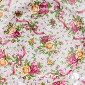 Vintage Royal Albert Old Country Roses Ruby Celebration salad / luncheon plate, in ' Pink Chintz ' pattern, Made in England