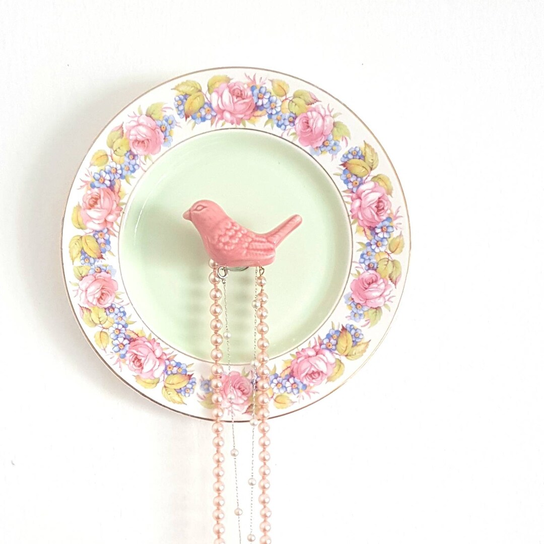 Upcycled Vintage Plate Hanger for Jewelry, Display or Storage, Wall