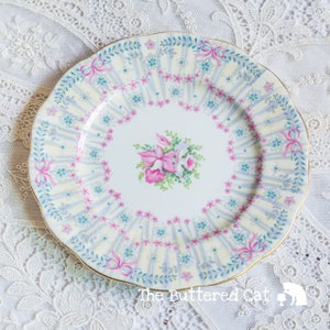 Vintage Queen Anne &#39; Royal Bridal Gown &#39; patterned tea plate, replacement plate for a trio