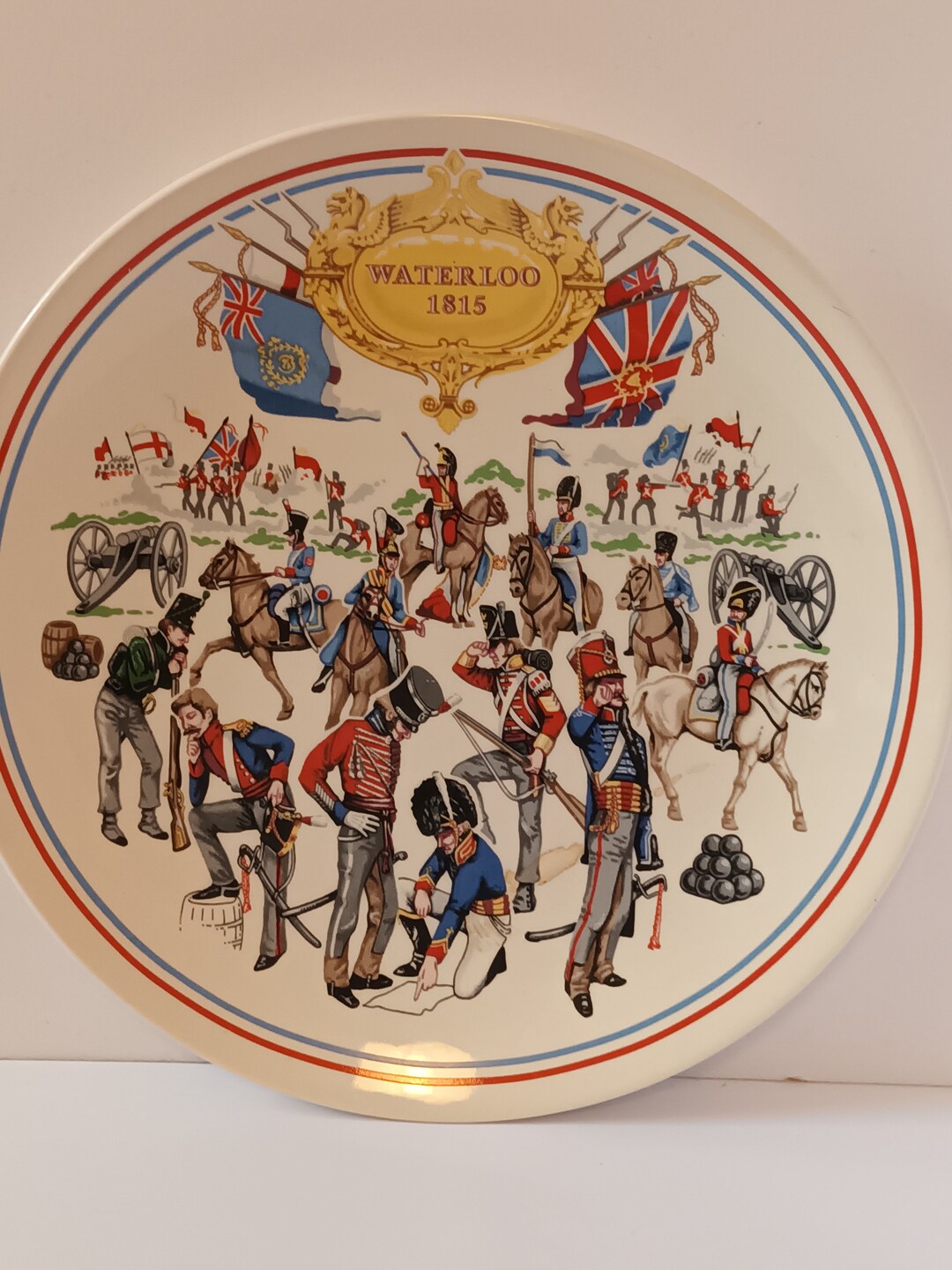 Waterloo Displays Wedgwood Military Display Plate Waterloo 1815 Uniforms British Troops ...
