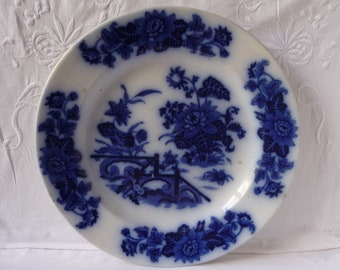 SALE: Antique 19thc Ironstone Flow Blue Dinner Plate &#39;Yedo&#39; Ashworths (Masons) Chinese Oriental