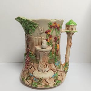 1930s Country Garden Jug Pitcher Vase Falcon Ware 7&quot; 18cms