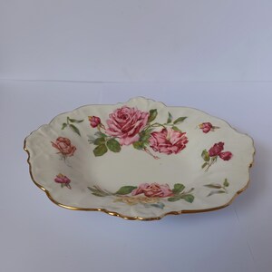 Hammersley 'morgan's Rose' China Serving Bowl: Pink Floral, Gilded