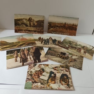 Set (B) van 8 WW1-ansichtkaarten Daily Mail Repro 1997 Historische afbeeldingen Oorlog Militaria Officiële oorlogsfoto's 5 1/2" x 3 1/2"