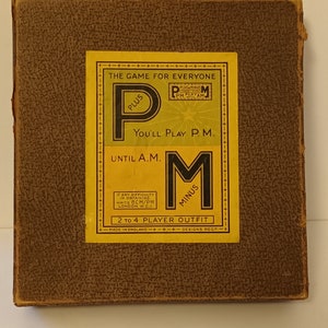 Vintage Plus and Minus Game: 1930s/40s Boxed Board Game