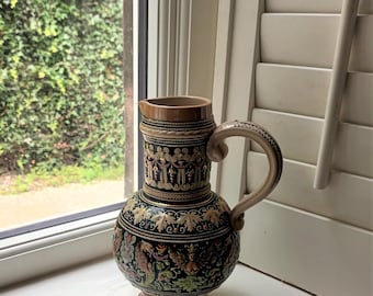 Vintage German Stoneware Pitcher, Marzi & Remy Circa 1960's