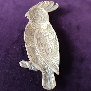 Vintage Brass Parrot Dish 7" 17.5cms
