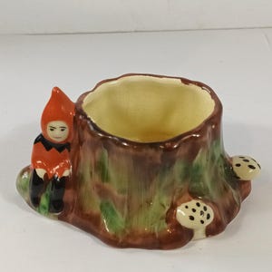 Jarrón Pixie Toadstool Posy de los años 50, Morley, 10 cm x 5 cm (4" x 2")