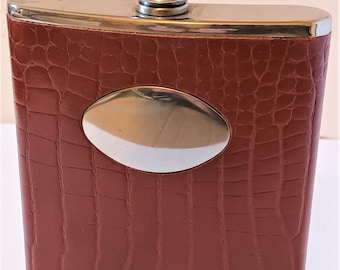 Flachmann Faux Schlangenhaut Edelstahl 13cm