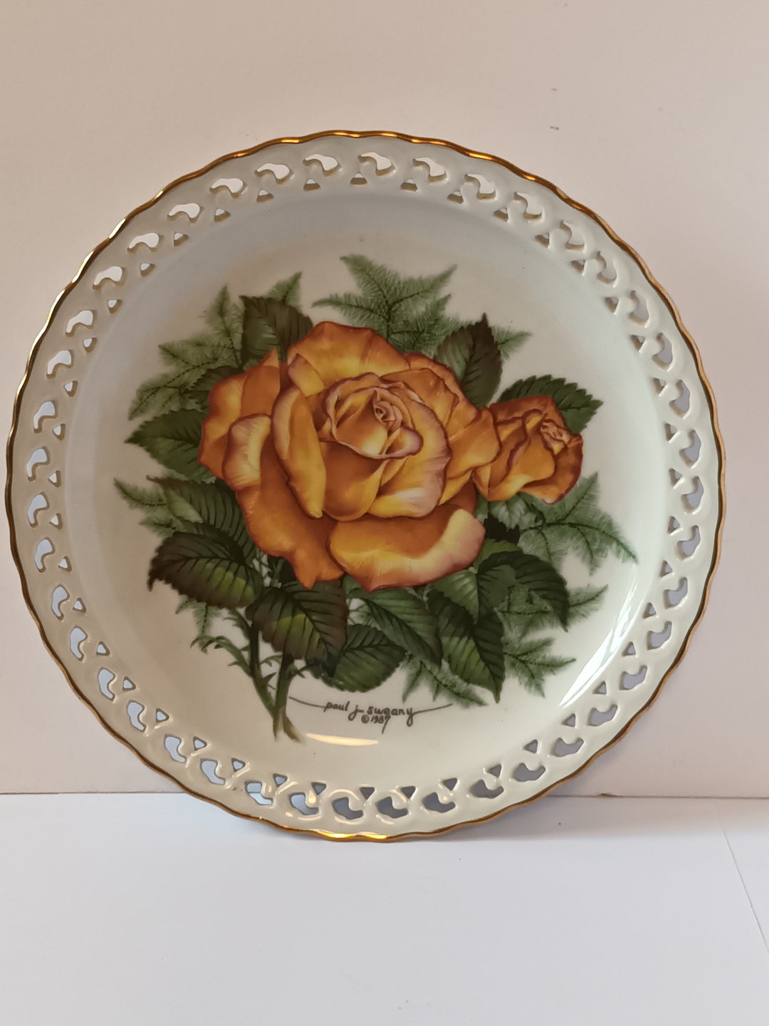 Collector Roses 1989 Roses of Elegance Collector Plate: Peace Rose by Paul J Sweany - Etsy