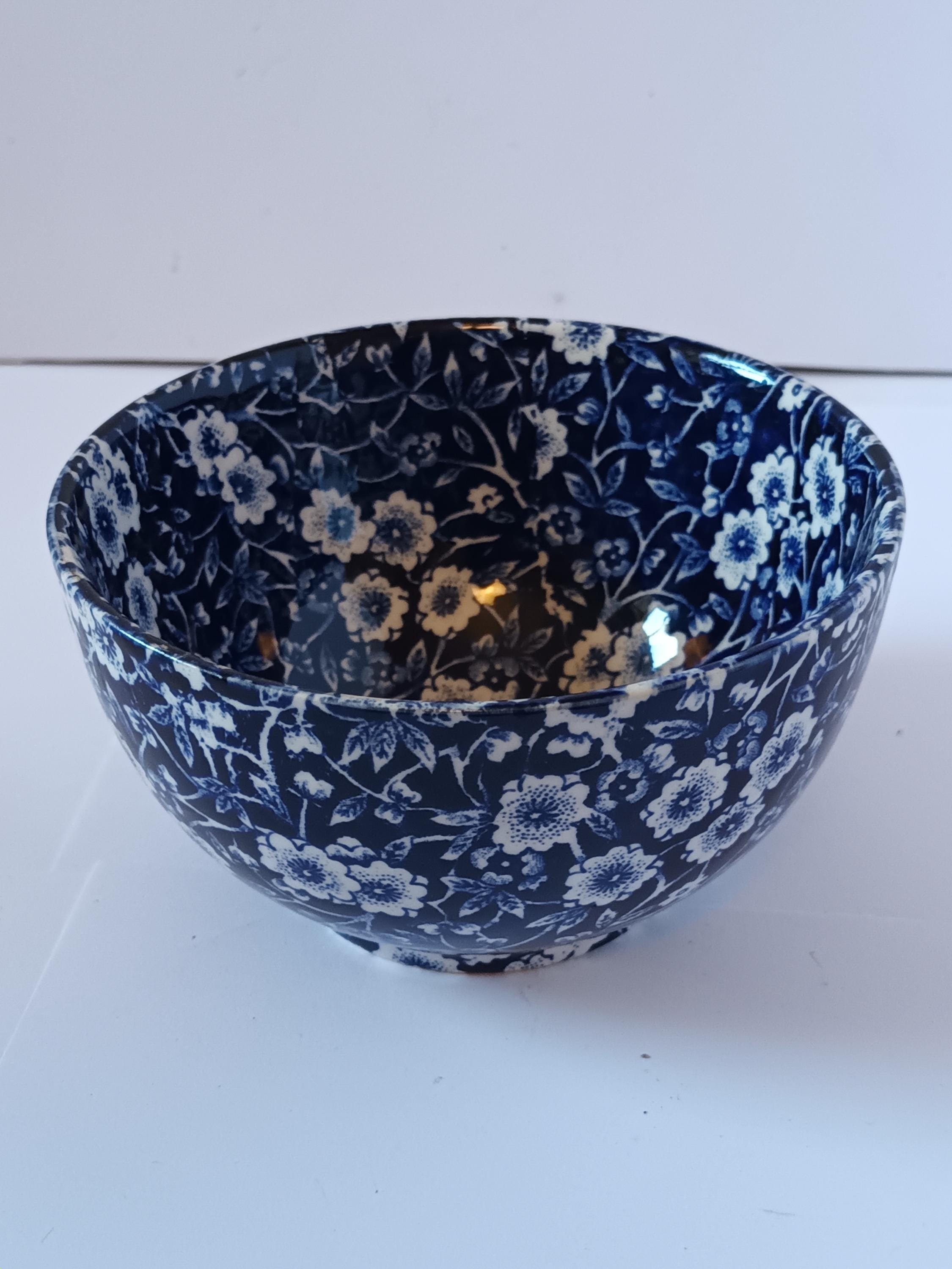 Burleigh Dark Blue Calico バタ-デイッシュ Burleigh Blue Calico Teacup | Sasha Nicholas