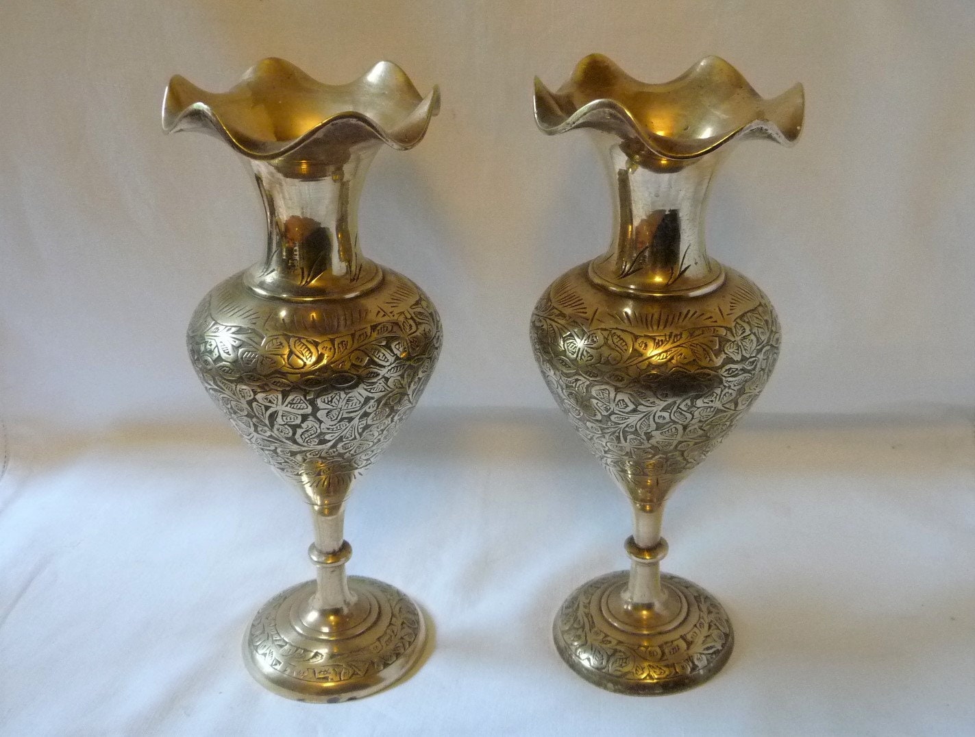 Paire De vases En laiton