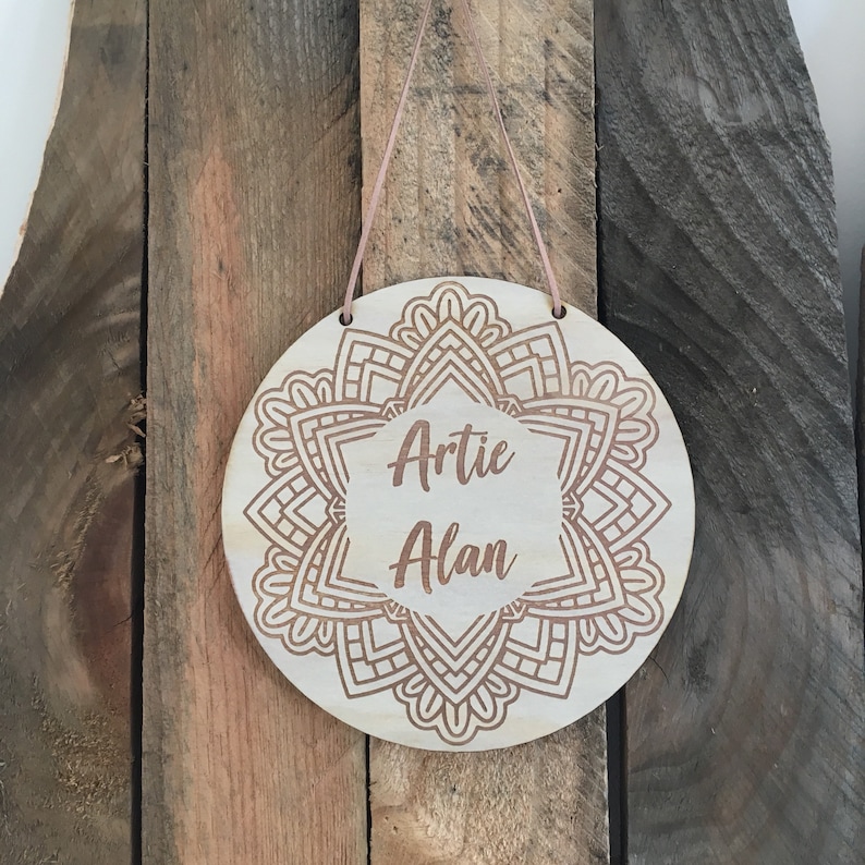 Personalised Mandala Plaque wall hanging name sign baby Etsy