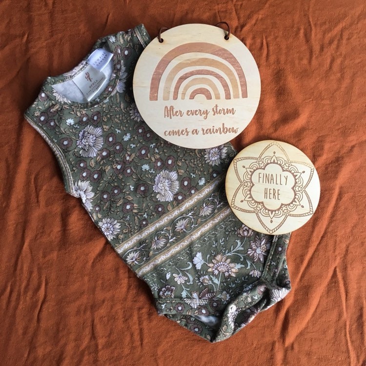 Wooden Baby Announcement Cards Mandala Milestones Discs - Etsy Australia