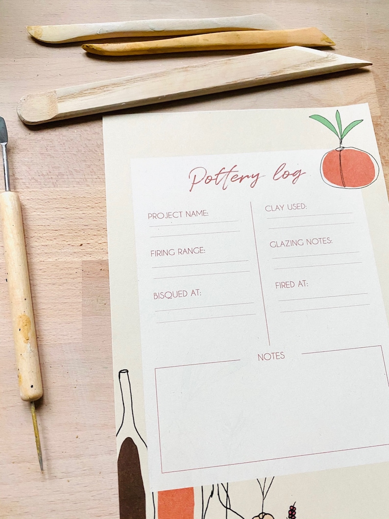 Printable Pottery Log Pottery Journal Ceramics Diary Etsy